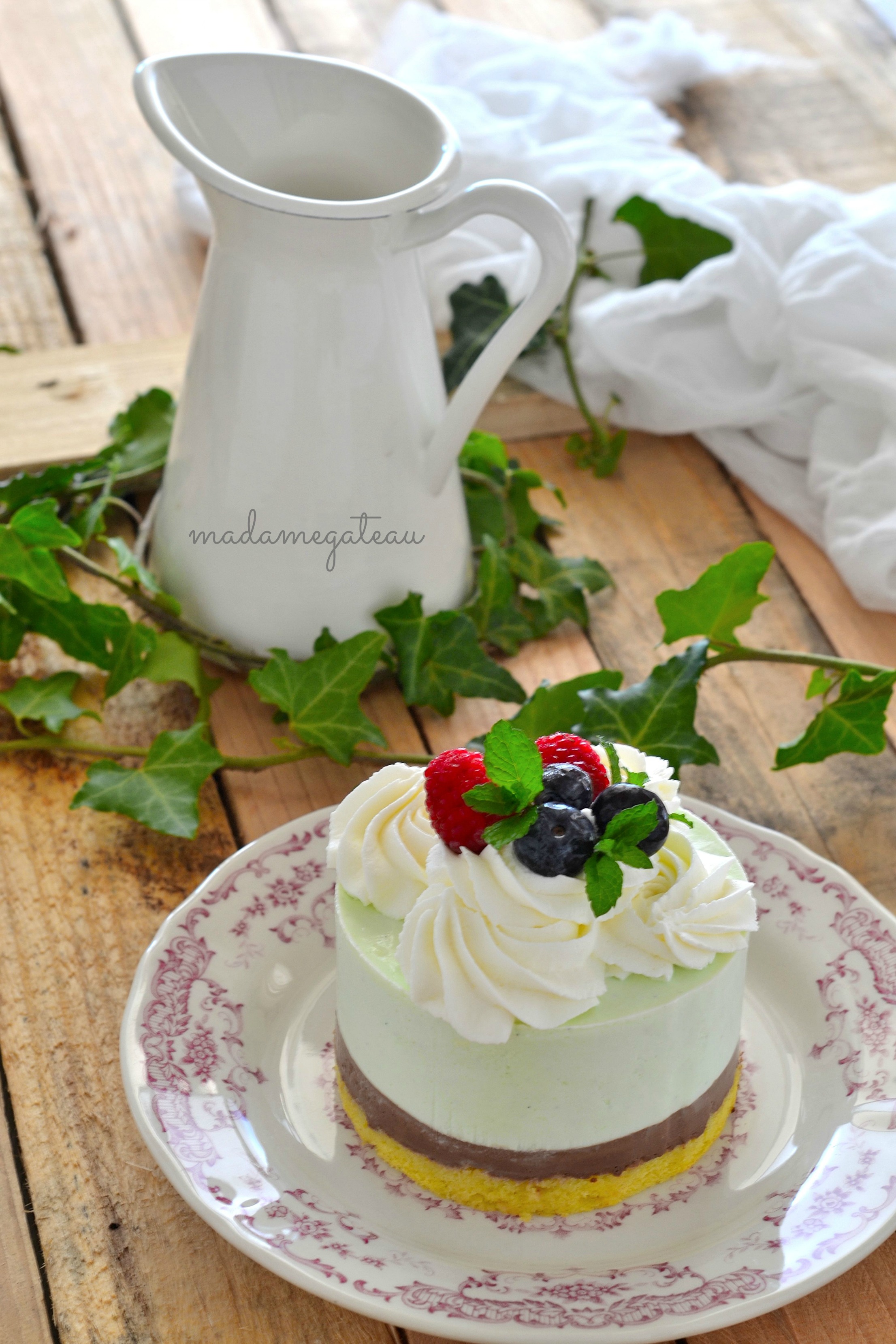 Bavarese Alla Menta Con Cremoso Al Cioccolato Madame Gateau