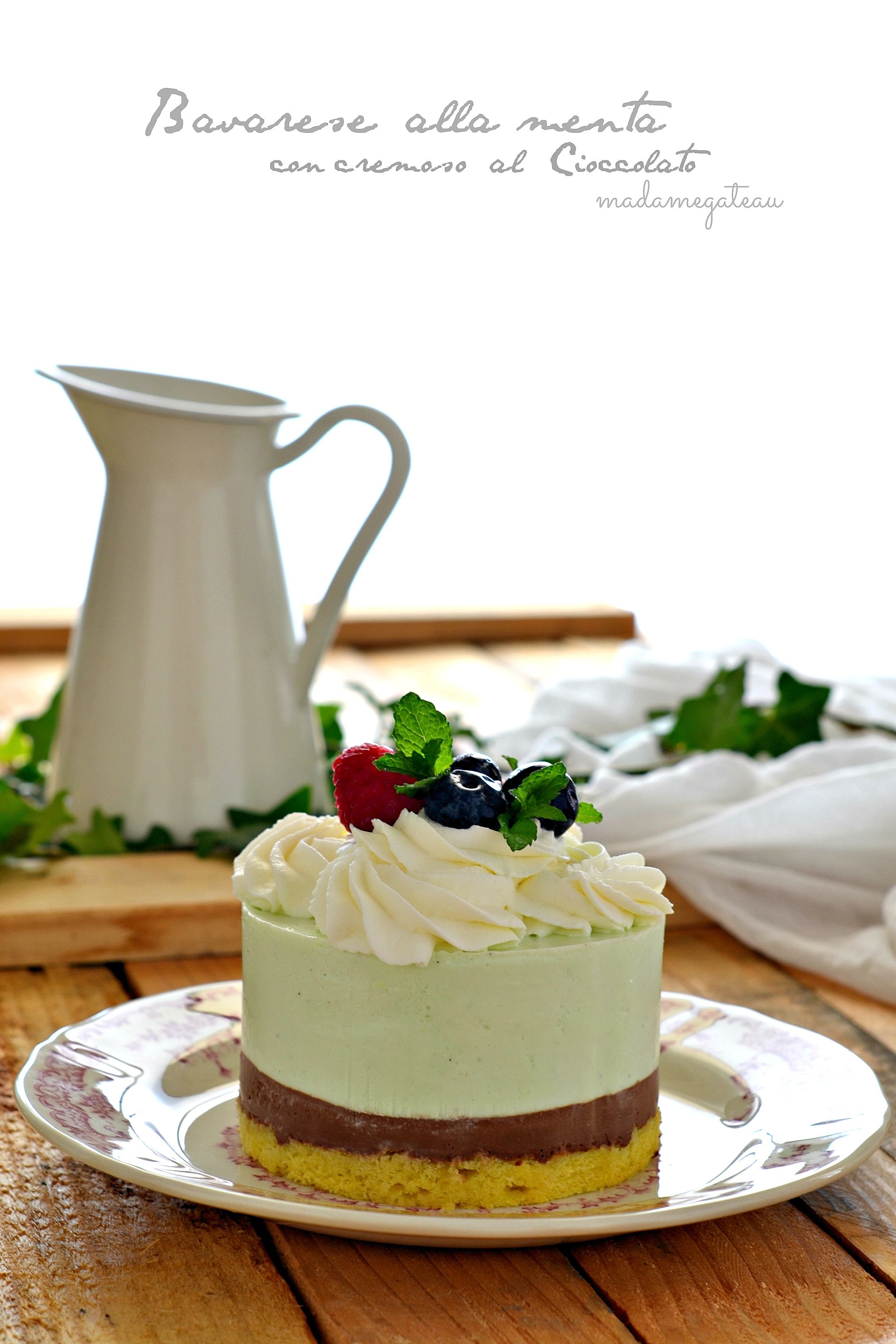 Bavarese alla menta con cremoso al cioccolato - Madame Gateau